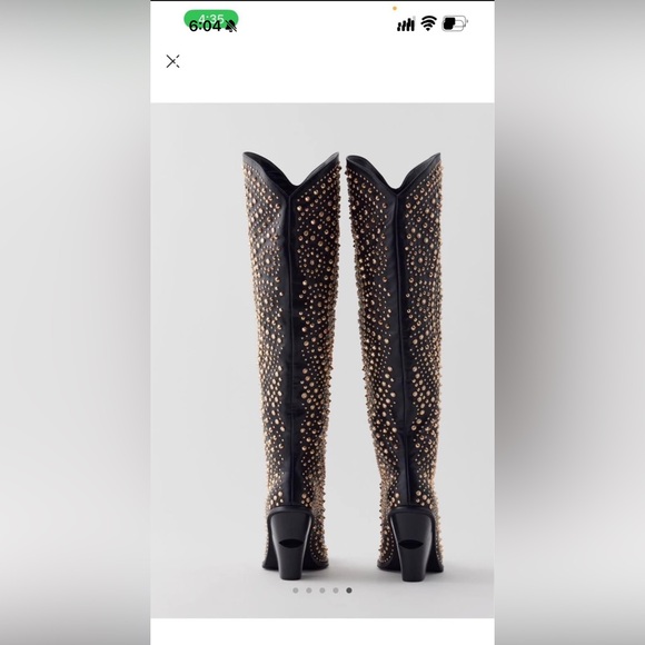 Vera Wang Black Studded Heeled Boots - Picture 5 of 13